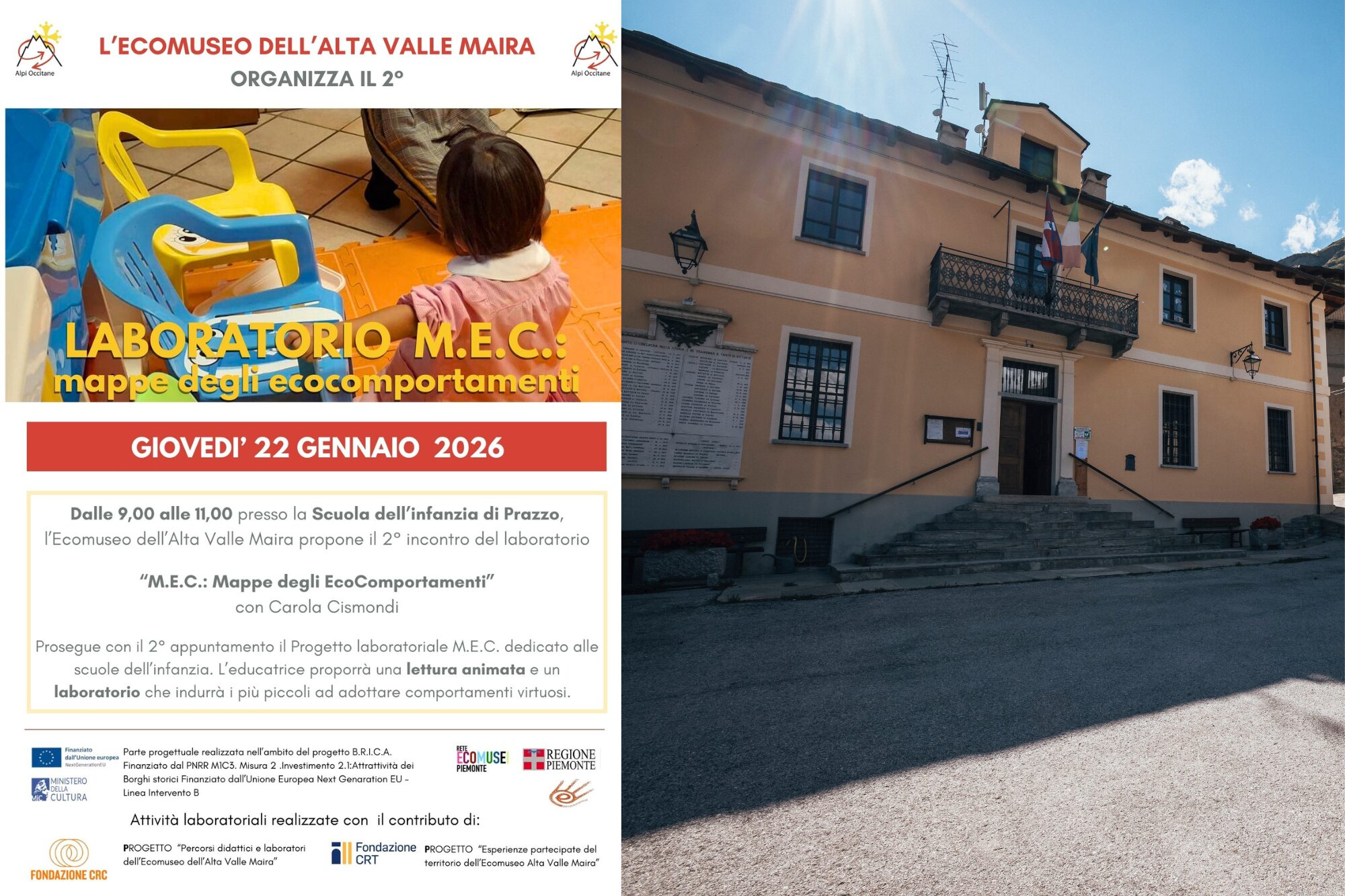 2° incontro del laboratorio didattico M.E.C. – Mappe degli Eco Comportamenti alla scuola dell’Infanzia di Prazzo