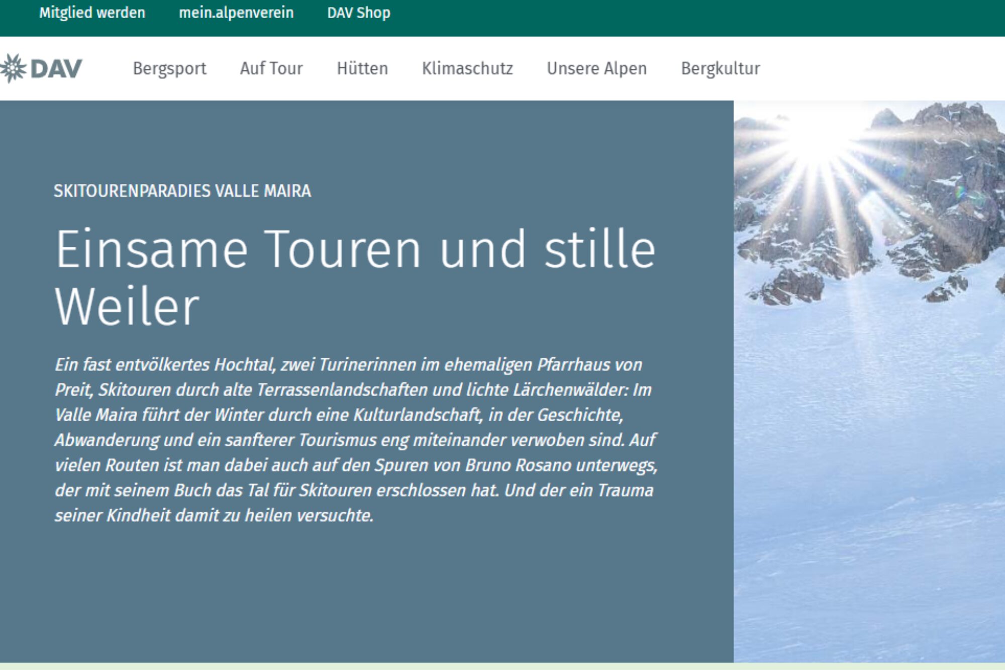 Einsame Touren und stille Weiler