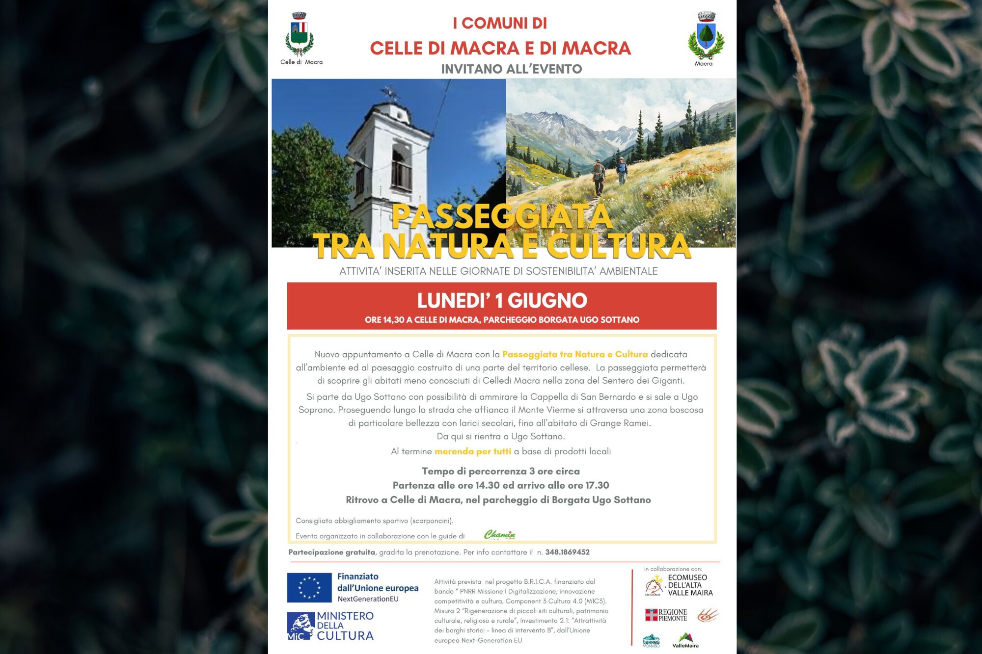 A WALK THROUGH NATURE AND CULTURE dedicated to the environment and the natural landscape