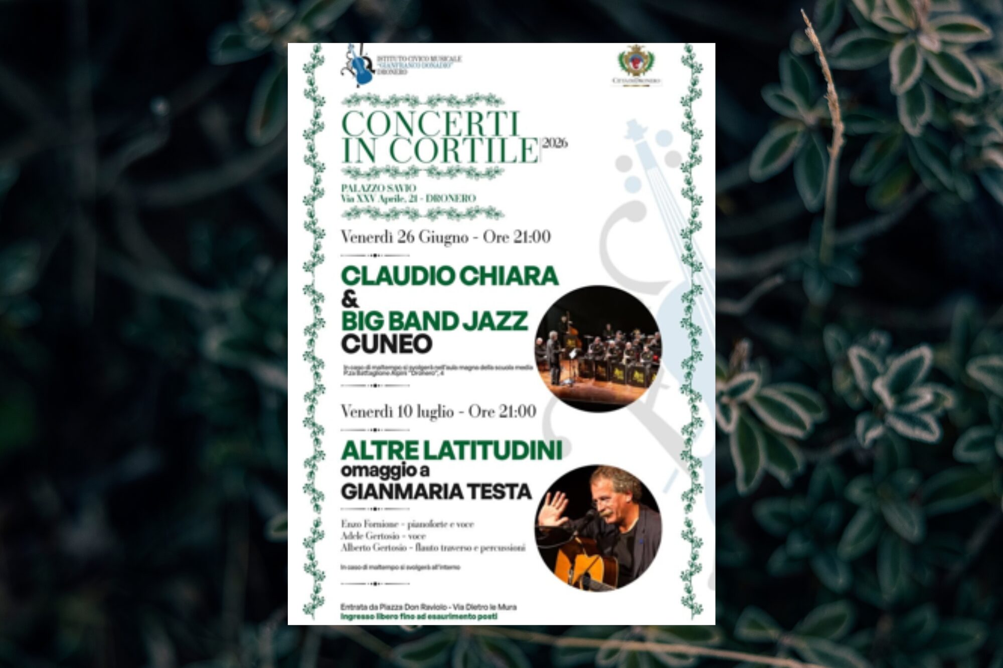 Concerti in Cortile 2025 – Palazzo Revello, Verzuolo