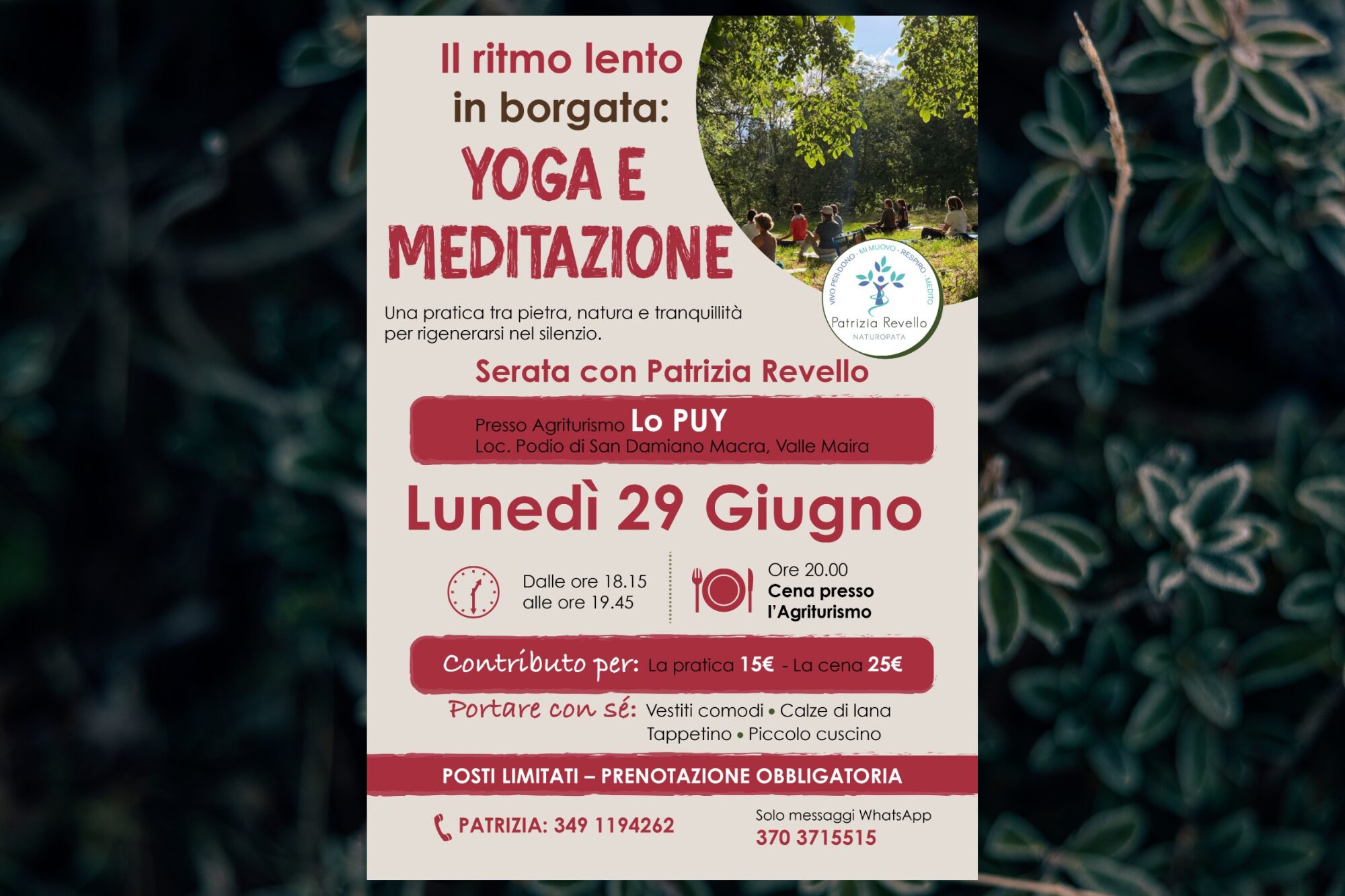 Il ritmo lento in borgata:  yoga e meditazione