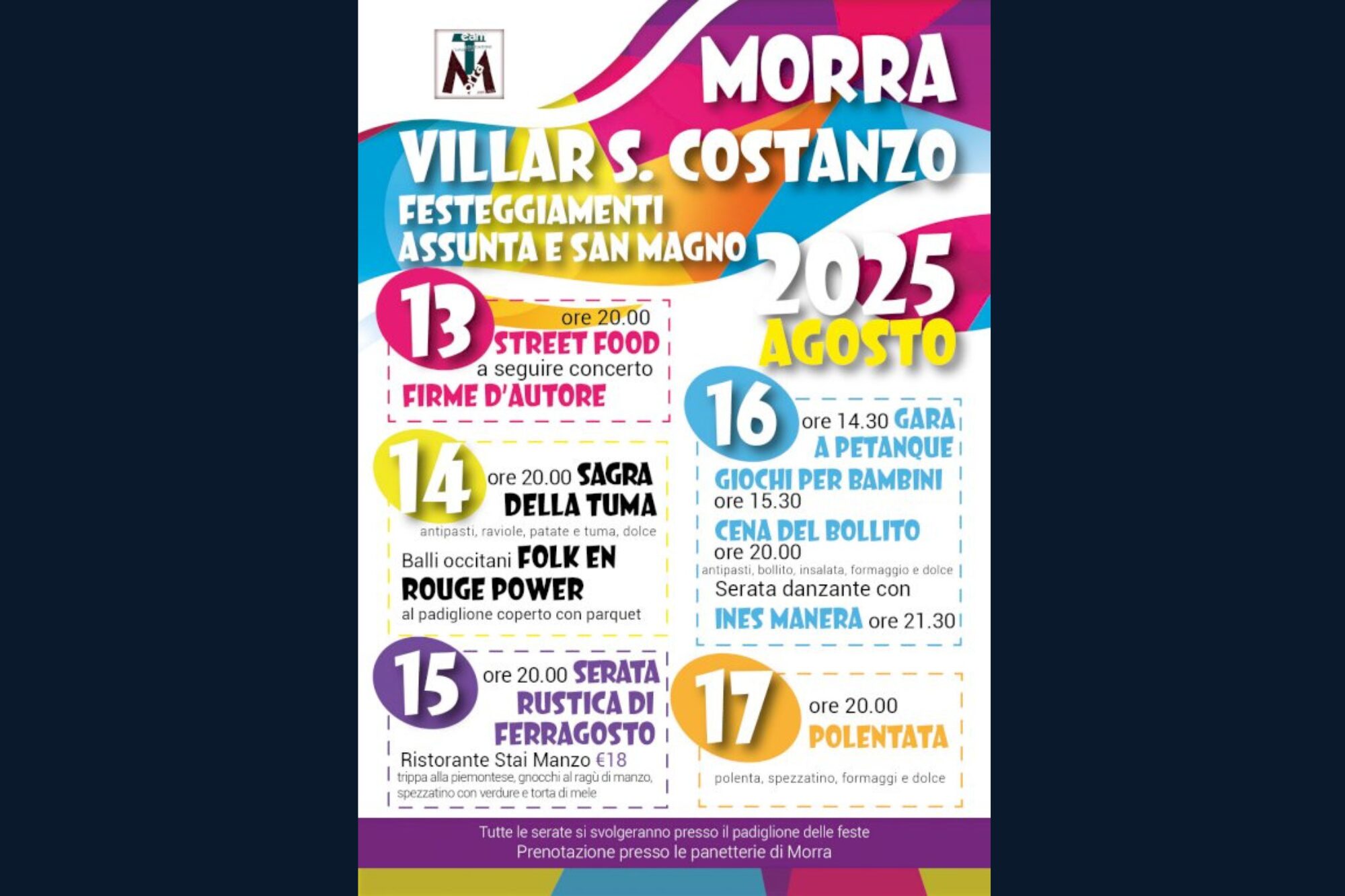 Festeggiamenti dell’Assunta e San Magno – Morra, Villar San Costanzo