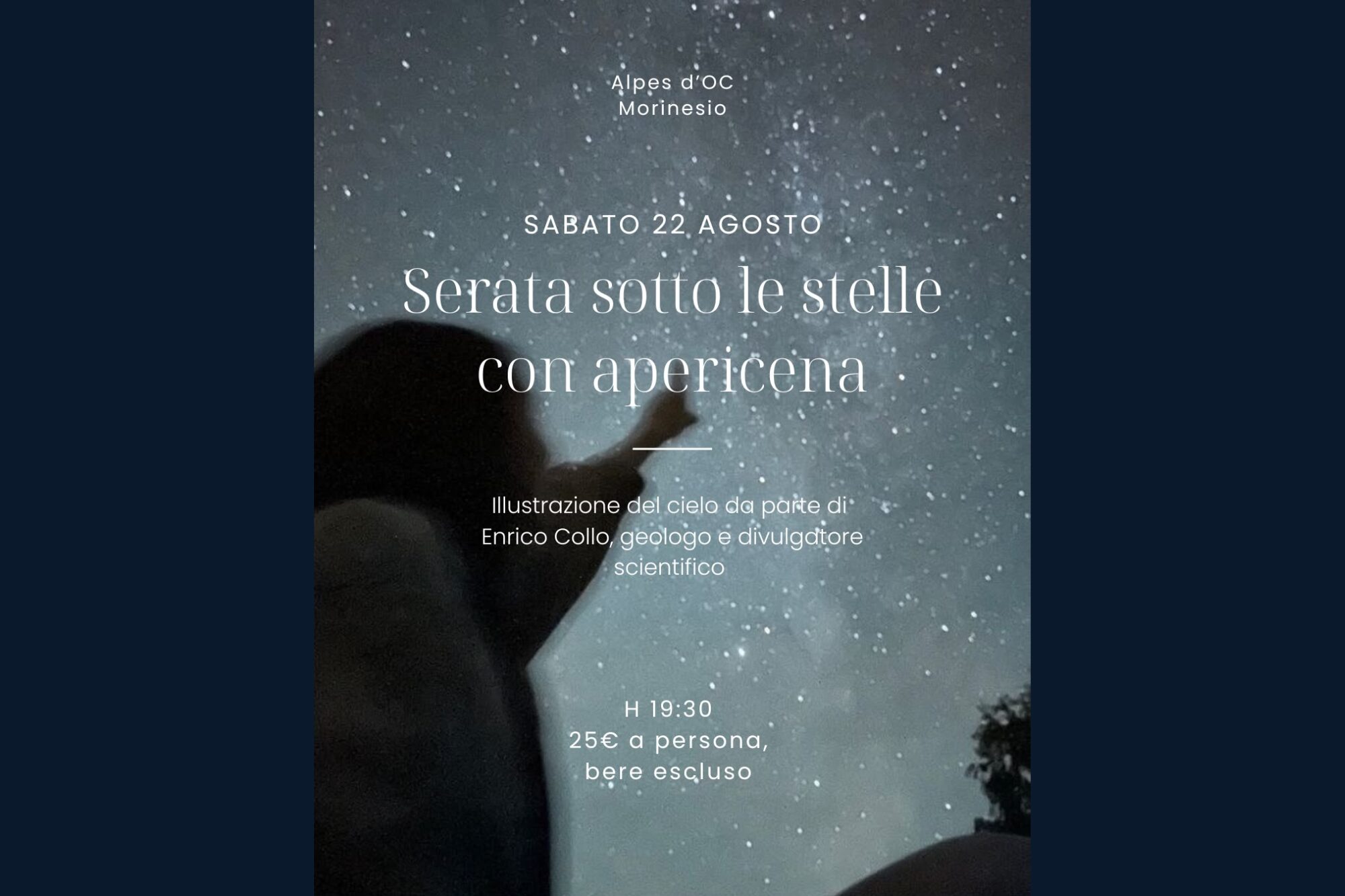 Serata sotto le stelle con apericena – AlpesD’Oc