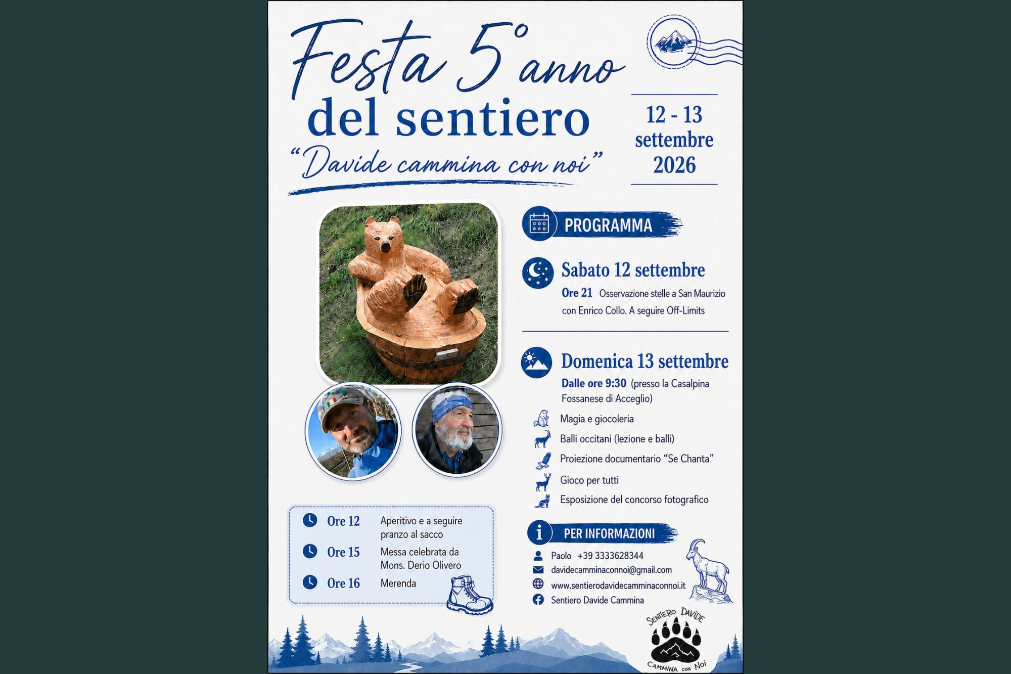 Festa del sentiero “Davide cammina con noi”